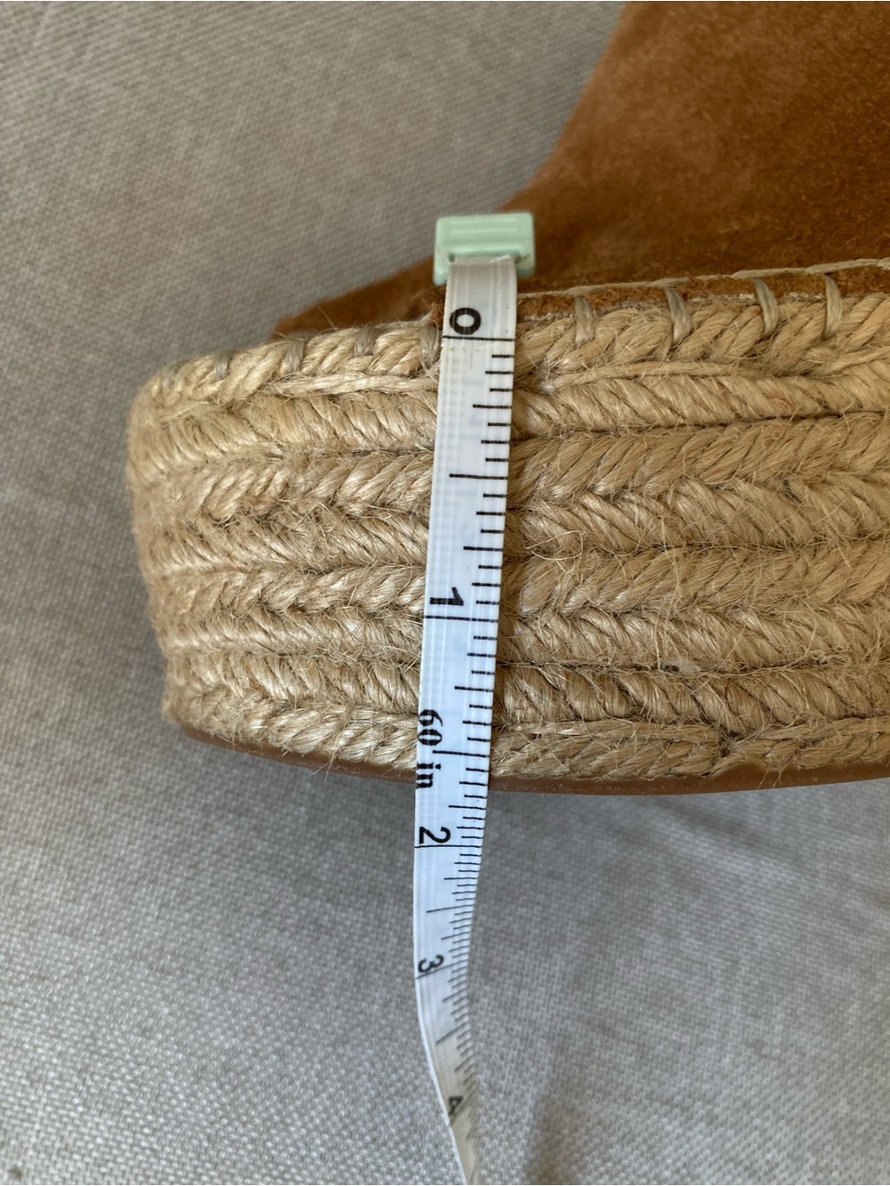 Marc Fisher LTD Adalyn Cognac Suede Leather Espadrille Platform Wedge Sandal 7.5 - Picture 10 of 10